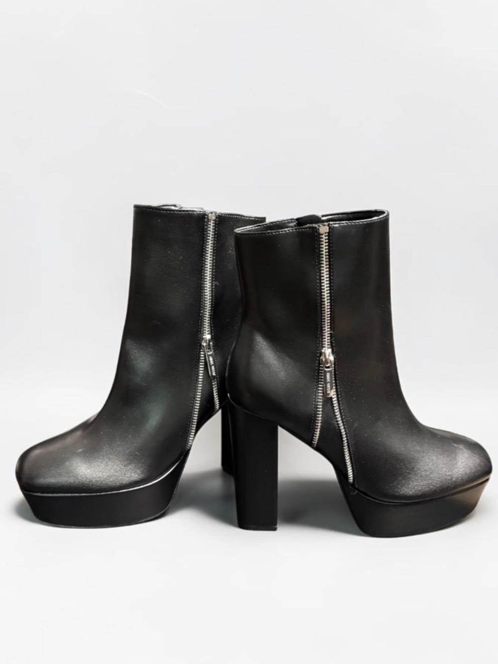 Nine West Black Platform Ankle Boots Size 9 NWOT